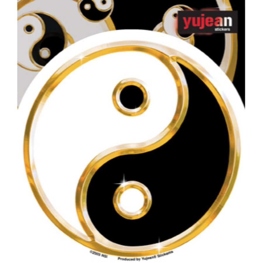 Yin Yang Black White Gold Vinyl Sticker At Sticker Shoppe