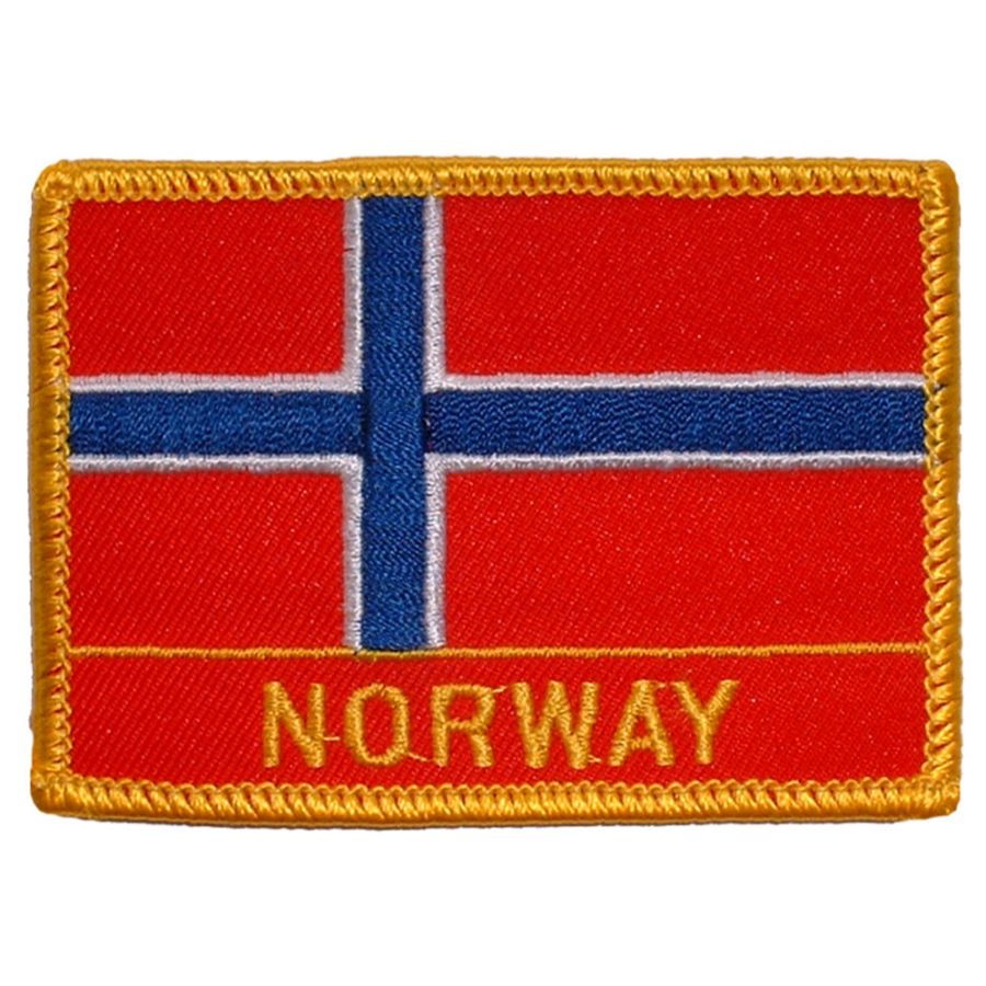 Norway Flag Embroidered Iron On Patch At Sticker Shoppe