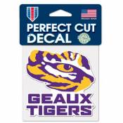 Louisiana State University LSU Tigers Geaux Tigers Slogan - 4x4 Die Cut Decal