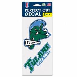 Tulane University Green Wave - Set of Two 4x4 Die Cut Decals