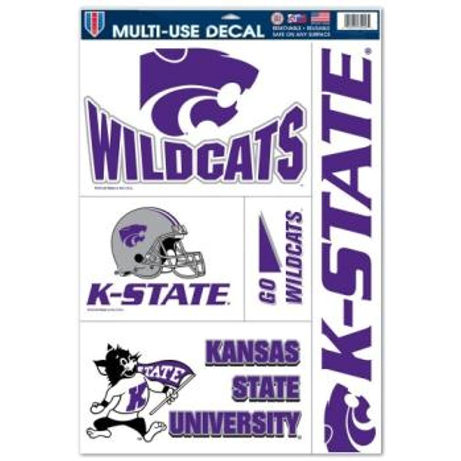 Kansas State University Wildcats - Set Of 5 Ultra Decals At Sticker Shoppe