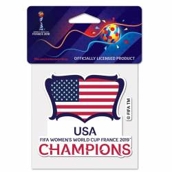 USA Fifa Women's Soccer 2019 World Cup Champions - 4x4 Die Cut Decal