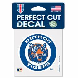 Detroit Tigers Round Retro - 4x4 Die Cut Decal