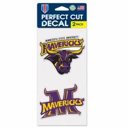 Minnesota State University Mankato Mavericks - Set of Two 4x4 Die Cut Decals