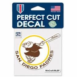 San Diego Padres Retro Cooperstown Logo - 4x4 Die Cut Decal