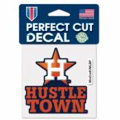 Houston Astros Hustle Town Slogan - 4x4 Die Cut Decal