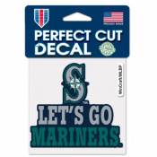 Seattle Mariners Let's Go Mariners Slogan - 4x4 Die Cut Decal