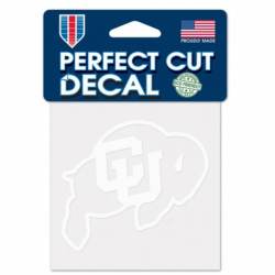 University Of Colorado Buffaloes - 4x4 White Die Cut Decal