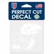 University Of Kansas Jayhawks - 4x4 White Die Cut Decal