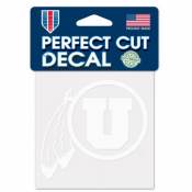 University Of Utah Utes - 4x4 White Die Cut Decal