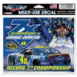 Jimmie Johnson 7 Time Nascar Champion - 5x6 Ultra Decal