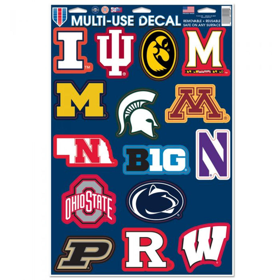 All Big 10 NCAA Teams Big 10 Logo Set of 15 Ultra Decals at Sticker
