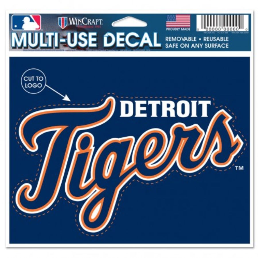 Detroit Tigers Script Logo - 4.5x5.75 Die Cut Multi Use Ultra Decal at ...