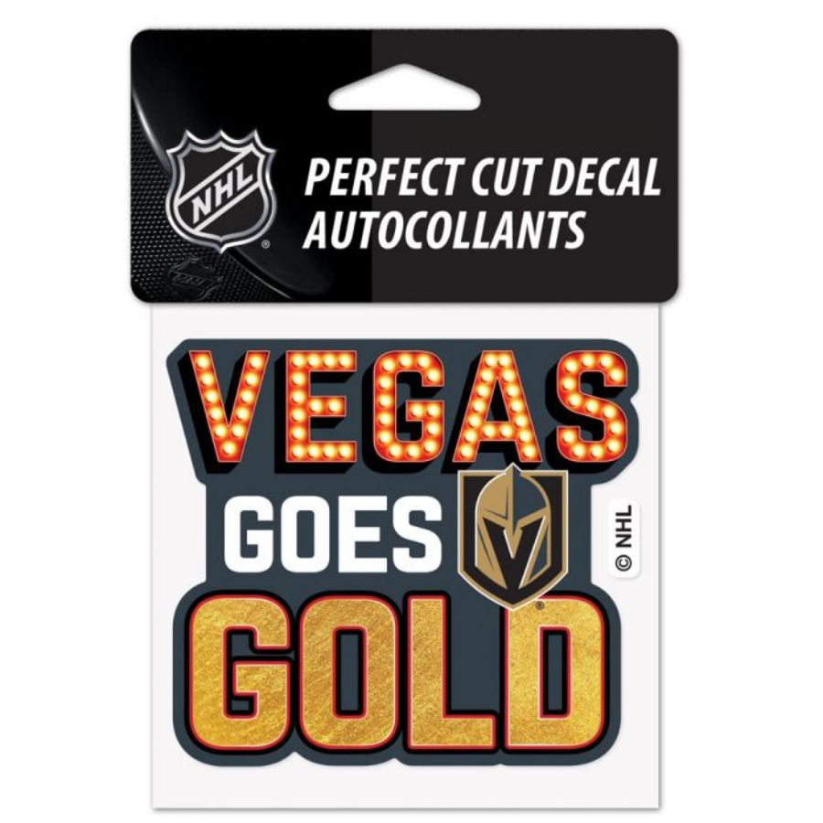 Vegas Golden Knights Vegas Goes Gold Slogan - 4x4 Die Cut Decal at ...