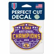 Louisiana State University LSU Tigers 2019 National Champions  - 4x4 Die Cut Decal