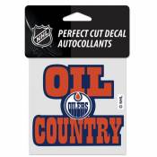 Edmonton Oilers Oil Country Slogan - 4x4 Die Cut Decal