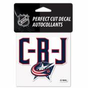 Columbus Blue Jackets C-B-J Slogan - 4x4 Die Cut Decal