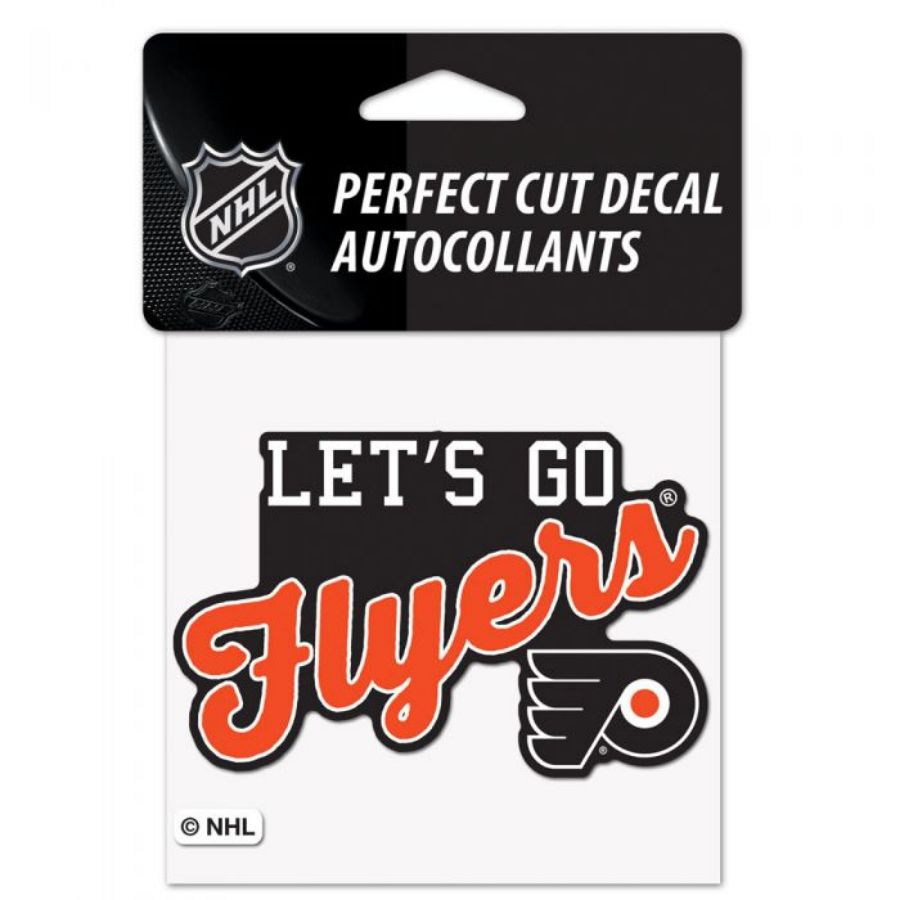 Philadelphia Flyers Lets Go Flyers Slogan - 4x4 Die Cut Decal at ...