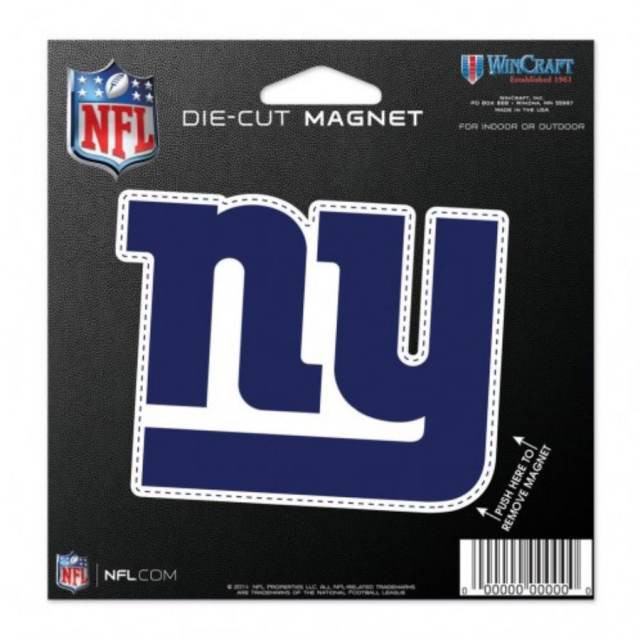 New York Giants Logo & Name Type NFL Football Die-Cut MAGNET