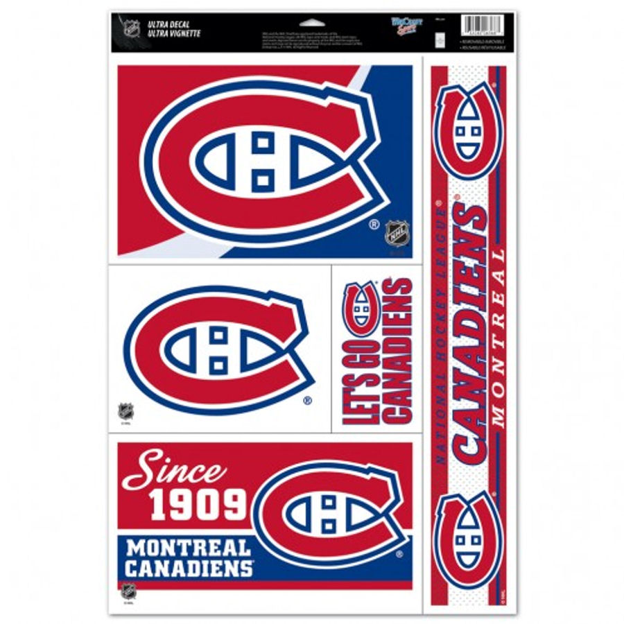 Montreal Canadiens - Set of 5 Ultra Decals at Sticker Shoppe