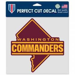 Washington Commanders Home District Washington D.C. - 8x8 Full Color Die Cut Decal