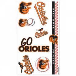 Baltimore Orioles - Sheet of 7 Temporary Tattoos