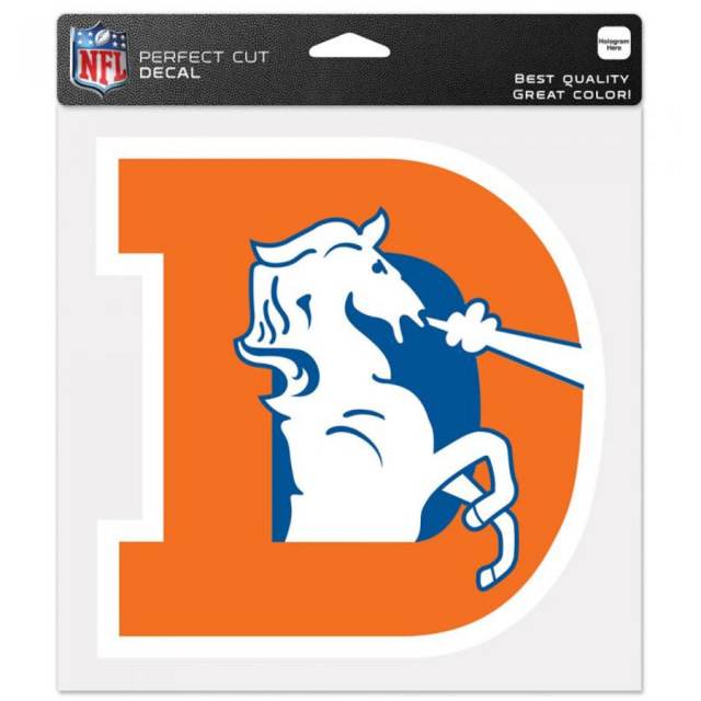 WinCraft Denver Bronco 8 inch x 8 inch Retro Logo Perfect Cut Decal