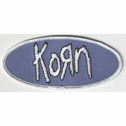 Korn Purple & White Oval - Embroidered Iron-On Patch