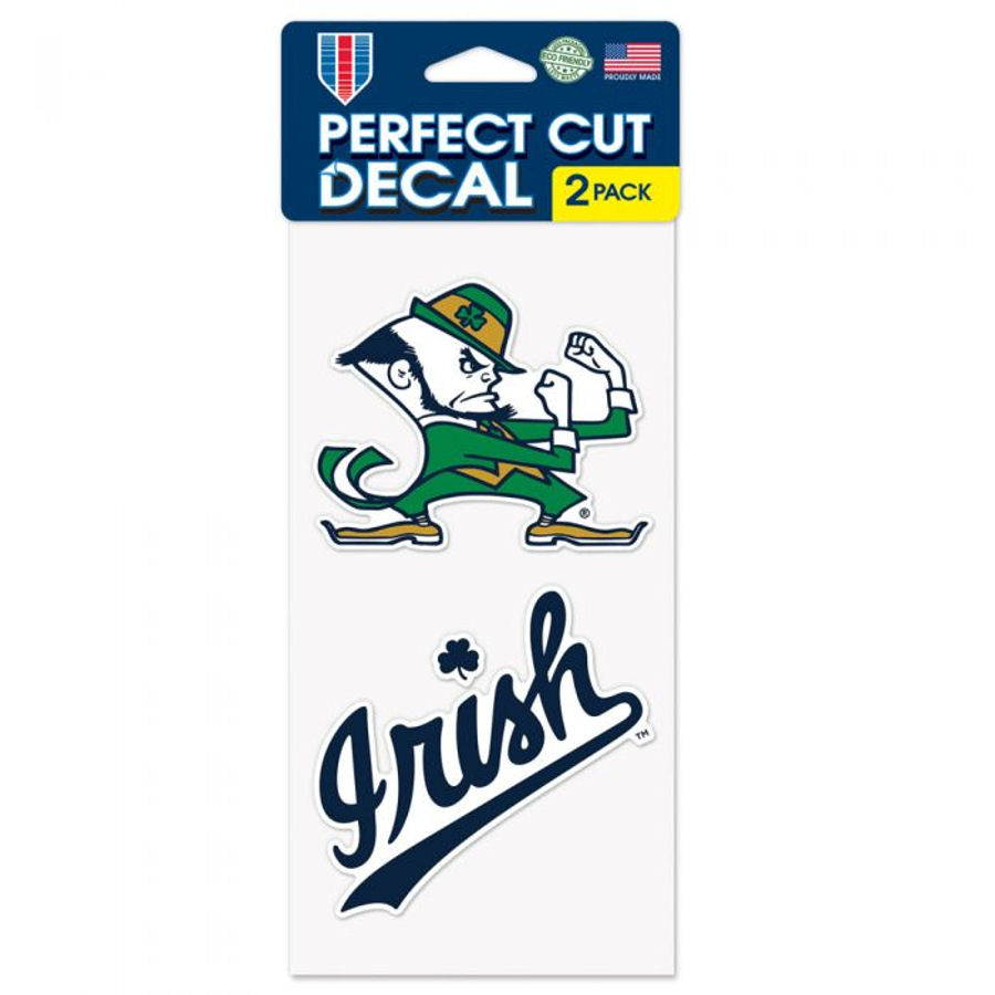 University Of Notre Dame Fighting Irish Script - Set of Two 4x4 Die Cut ...