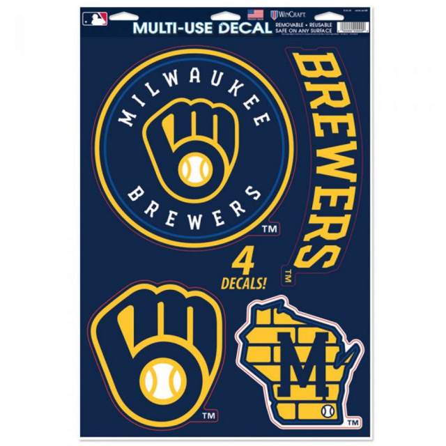 Milwaukee Brewers Retro M Logo - 5x7 Sticker Sheet at Sticker Shoppe