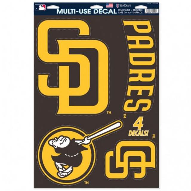 San Diego Padres Retro Logo - Set Of 4 Quad Sticker Sheet