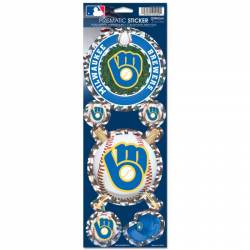 Milwaukee Brewers Retro - Set Of 5 Prismatic Sticker Sheet