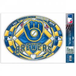 Milwaukee Brewers Retro - Stained Glass 11x17 Ultra Decal