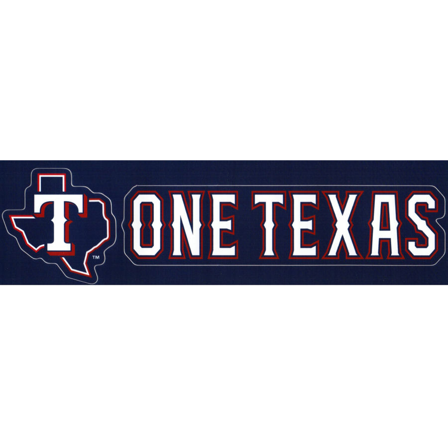 Texas Rangers One Texas Slogan & Logo Set Of 2 Vinyl Stickers at