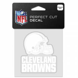 Cleveland Browns Script Logo - 4x4 White Die Cut Decal