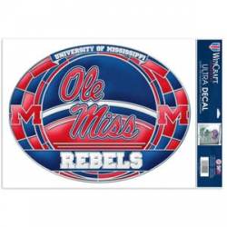 University Of Mississippi Ole Miss Rebels - Stained Glass 11x17 Ultra Decal