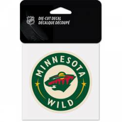 Minnesota Wild Round Logo - 4x4 Die Cut Decal