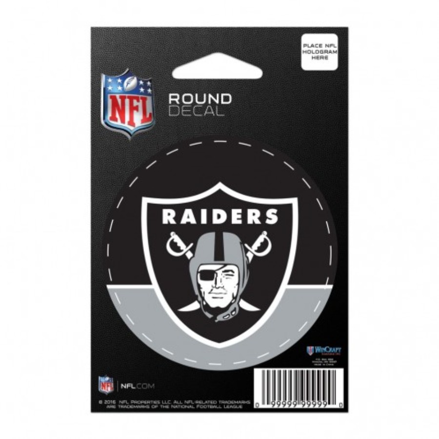 Oakland Raiders 3x3 Round Vinyl Sticker at Sticker Shoppe