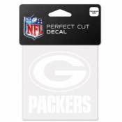 Green Bay Packers Logo - 4x4 White Die Cut Decal