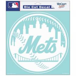 New York Mets Round Logo - 8x8 White Die Cut Decal