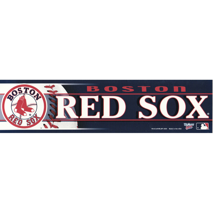 Boston Red Sox Round Logo 3x12 Bumper Sticker Strip At Sticker Shoppe