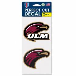 University Of Louisiana Monroe Warhawks - Set of Two 4x4 Die Cut Decals