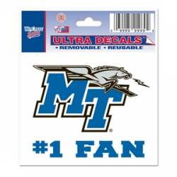 Middle Tennessee State University Blue Raiders #1 Fan - 3x4 Ultra Decal