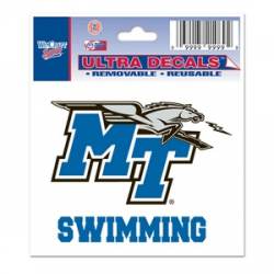Middle Tennessee State University Blue Raiders Swimming - 3x4 Ultra Decal