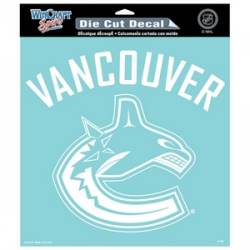 Vancouver Canucks - 8x8 White Die Cut Decal