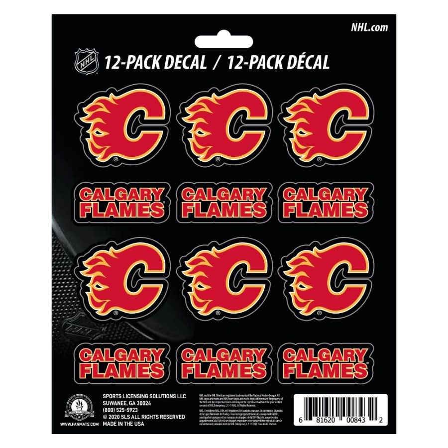 Calgary Flames - Set Of 12 Sticker Sheet at Sticker Shoppe