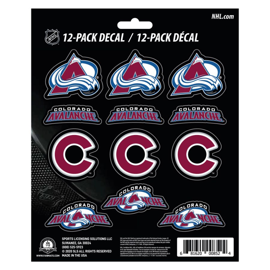 Colorado Avalanche - Set Of 12 Sticker Sheet at Sticker Shoppe