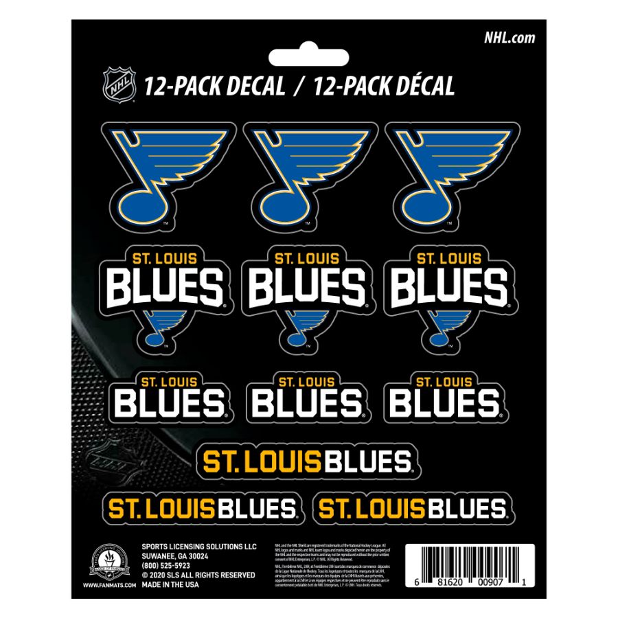 St Louis Blues - Set Of 12 Sticker Sheet at Sticker Shoppe