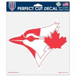Toronto Blue Jays Canadian Flag - 8x8 Full Color Die Cut Decal