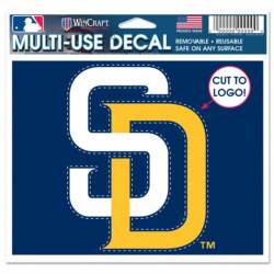 San Diego Padres White & Yellow Script  - 4.5x5.75 Die Cut Multi Use Ultra Decal